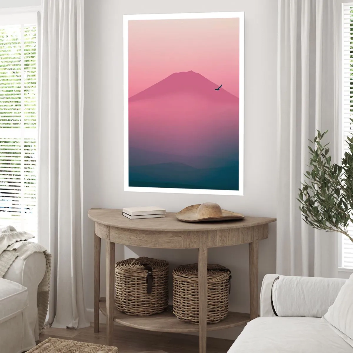 Poster - Wandelaars boven de wolken - 50x70 cm