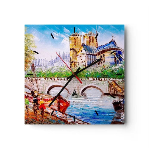 Wandklok - Klok - Hun tijd gaat nooit voorbij - 30x30 cm