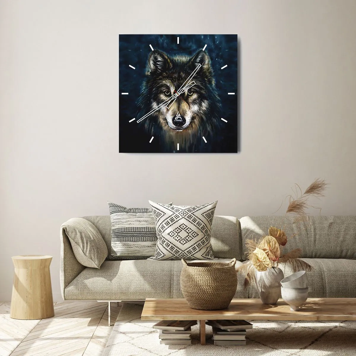 Wandklok - Klok - Alfa? en omega - 30x30 cm
