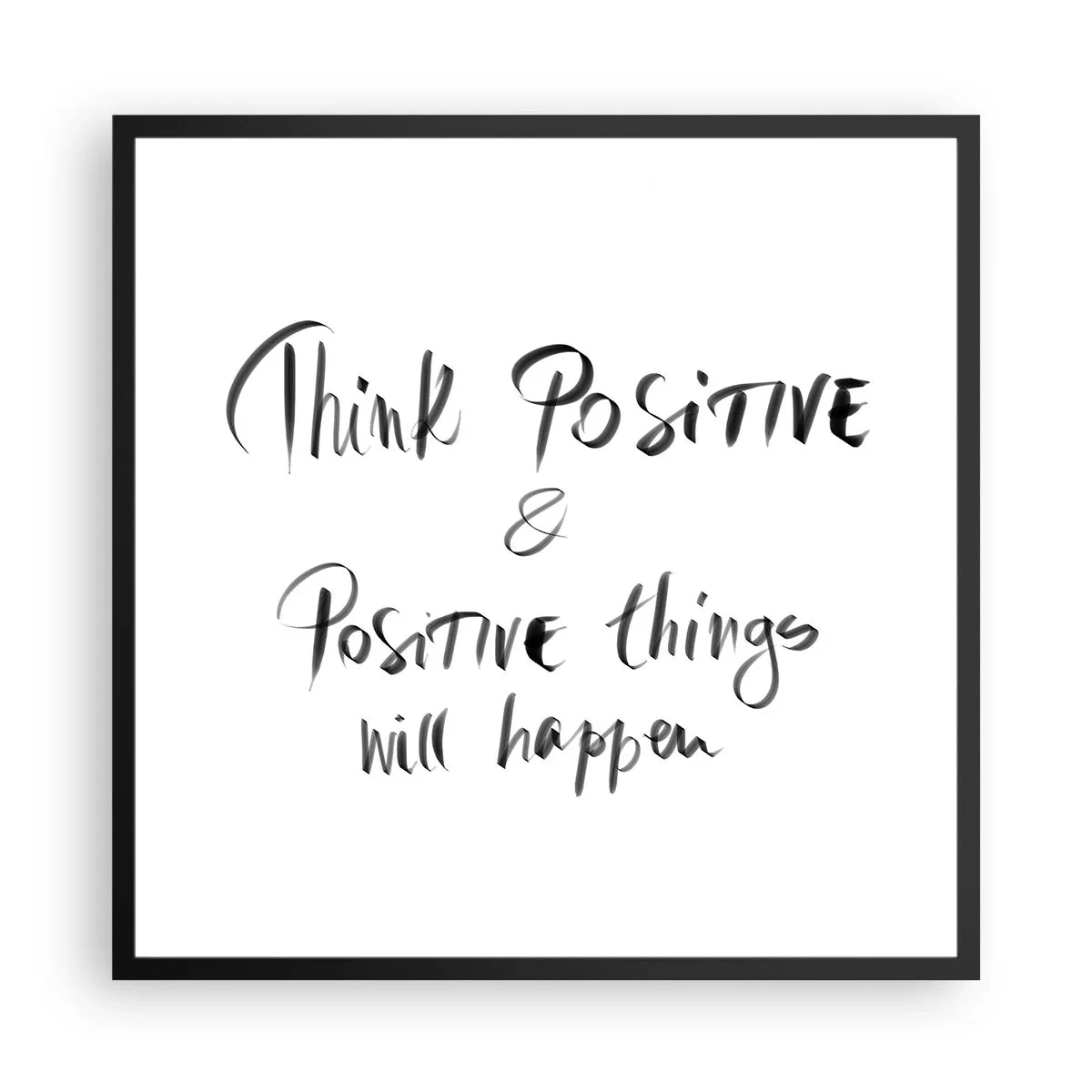 Poster in een zwarte lijst - Hoe leef je het leven? - 60x60 cm