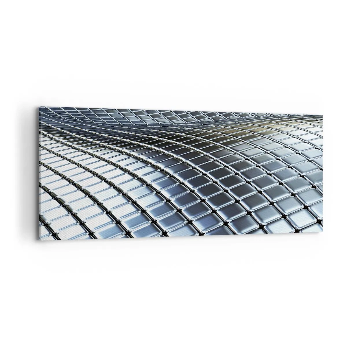 Schilderen op canvas - Metallic zilveren golf - 120x50 cm