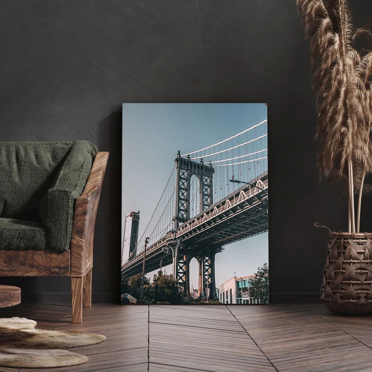 Schilderen op canvas - Over de golven van de stad - 45x80 cm