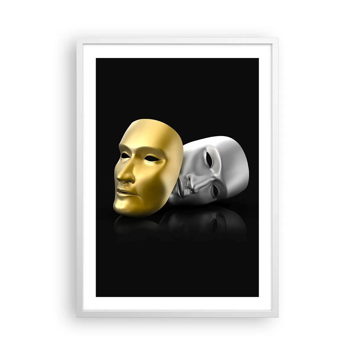 Poster in een witte lijst - Het leven is theater - 50x70 cm