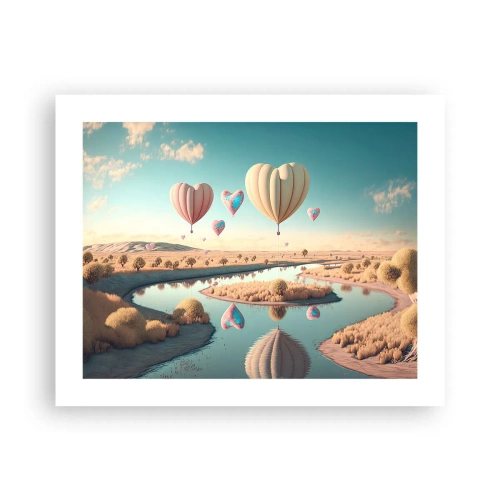 Poster - Liefde laat je vliegen - 50x40 cm