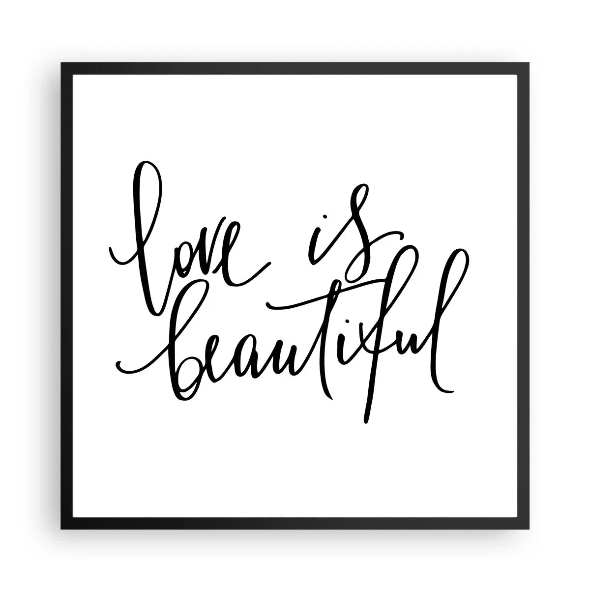 Poster in een zwarte lijst - Lees en herhaal - 60x60 cm