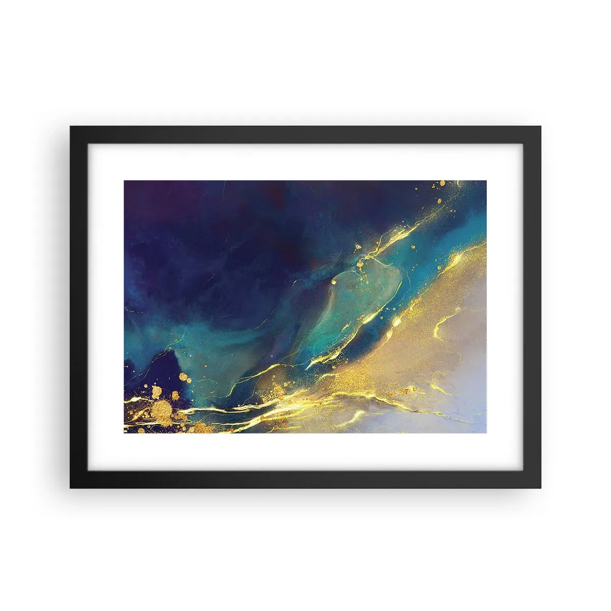 Poster in een zwarte lijst - De gouden poel - 40x30 cm