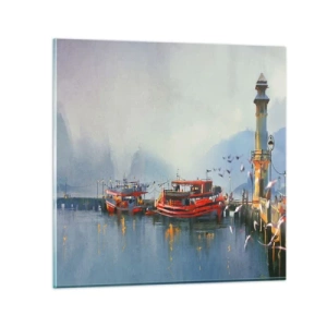 Schilderen op glas - Aan het einde van de wereld - 30x30 cm