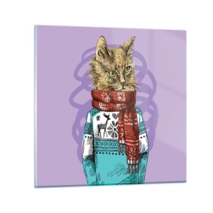 Schilderen op glas - De kat niet alleen in schoenen - 30x30 cm