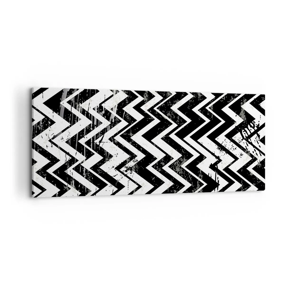 Schilderen op canvas - Zyg-wit, zag-zwart - 120x50 cm