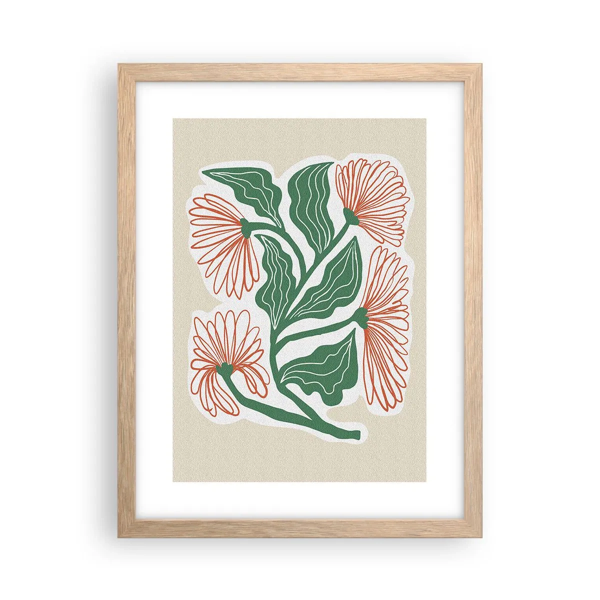 Een poster in een licht eiken lijst - Folk en modern - 30x40 cm