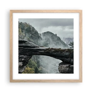 Een poster in een licht eiken lijst - Het avontuur gaat beginnen - 40x40 cm