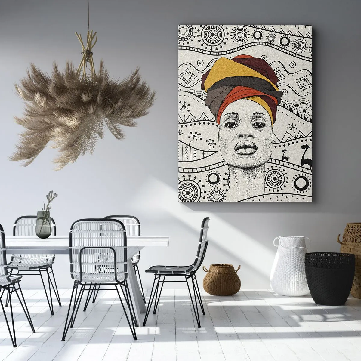 Schilderen op canvas - Afrikaans portret - 70x100 cm