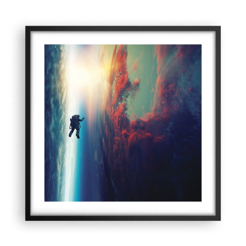 Poster in een zwarte lijst - Ga het universum tegemoet - 50x50 cm