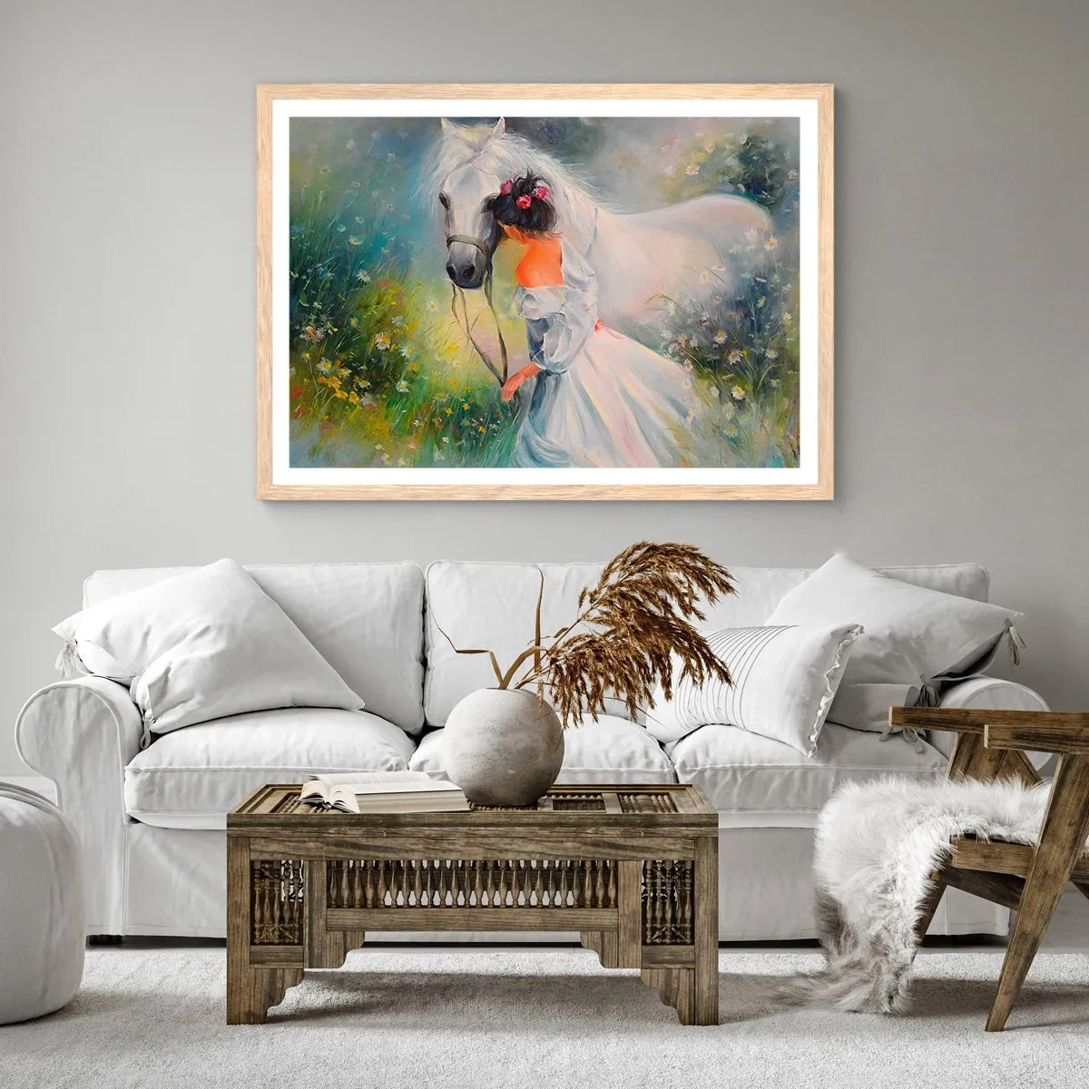 Een poster in een licht eiken lijst - Als uit een mooie droom - 50x40 cm