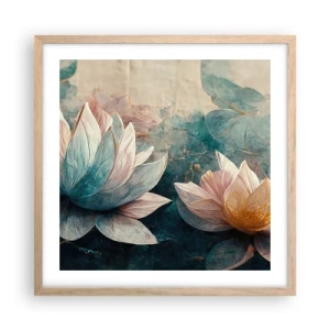 Een poster in een licht eiken lijst - Sterren van het meer - 50x50 cm