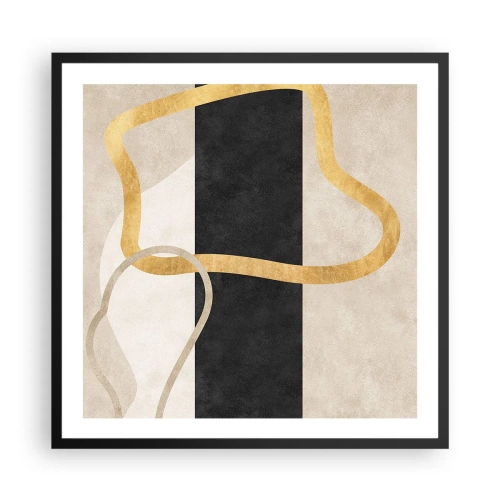 Poster in een zwarte lijst - Verwarde vormen - 60x60 cm