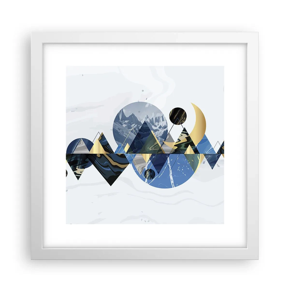 Poster in een witte lijst - Geometrisch landschap - 30x30 cm
