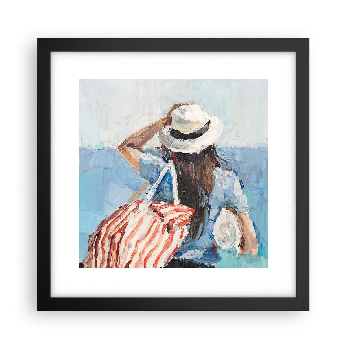 Poster in een zwarte lijst - Welkom bij je vakantie - 30x30 cm