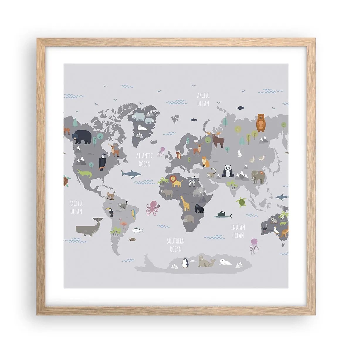 Een poster in een licht eiken lijst - Vertel me waar je vandaan komt ... - 50x50 cm