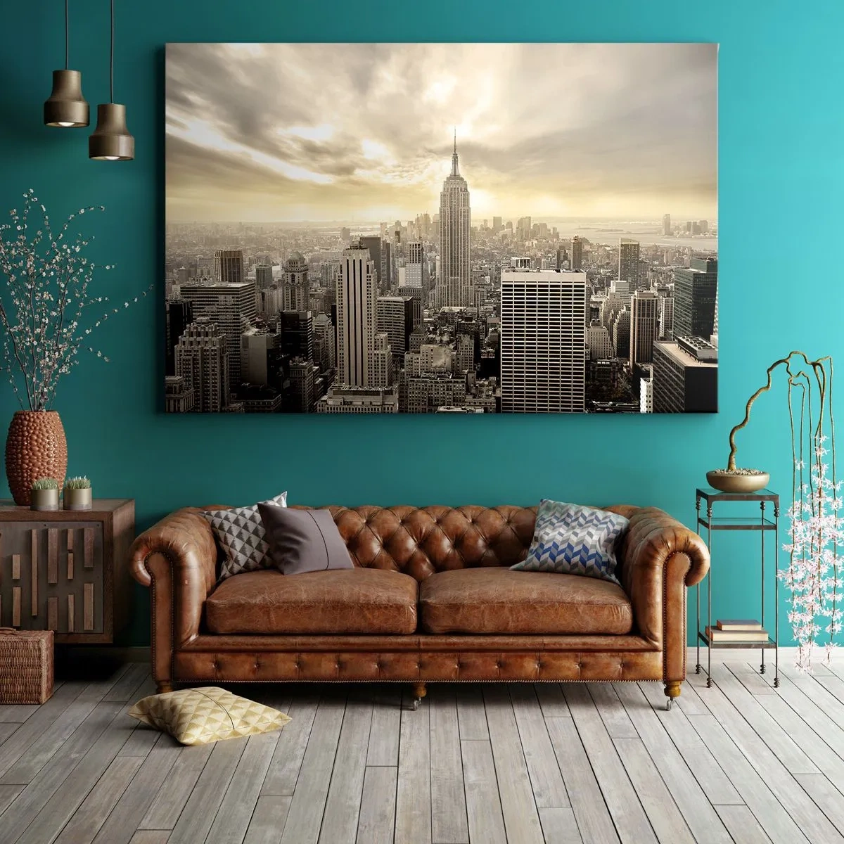 Schilderen op canvas - New York geweven van grijs - 120x80 cm