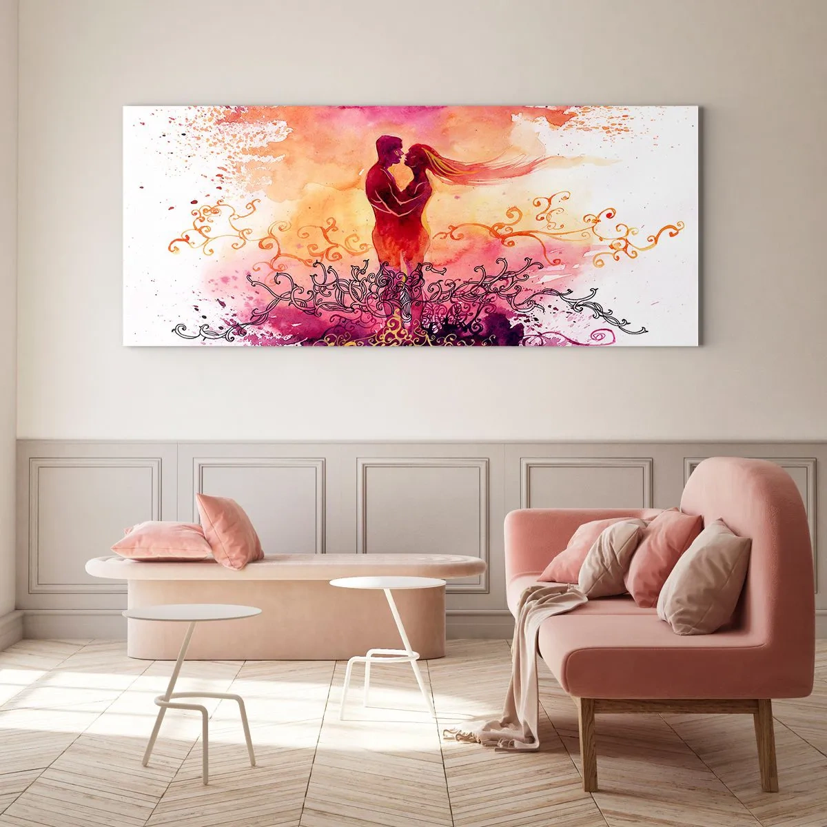 Schilderen op glas - Een hart! Ik heb zo weinig nodig... - 90x30 cm