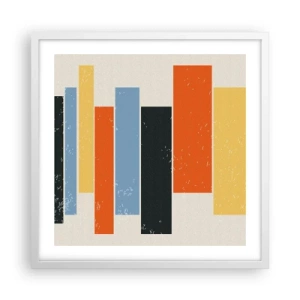 Poster in een witte lijst - Muzieknotatie - 50x50 cm