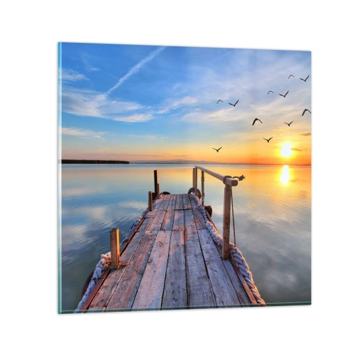 Schilderen op glas - Loop recht naar de zon - 50x50 cm