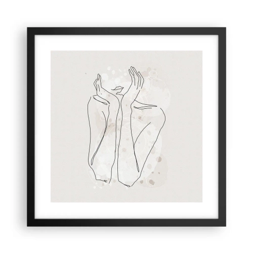 Poster in een zwarte lijst - Een dromerig moment - 40x40 cm