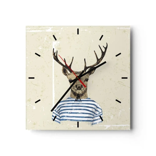 Wandklok - Klok - Omdat ik van gestreepte t-shirts hou! - 30x30 cm