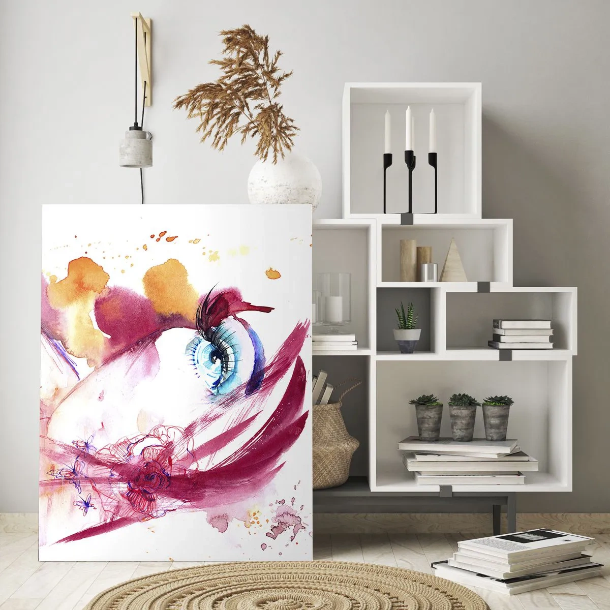 Schilderen op glas - De wereld gedijt in nabijheid - 80x120 cm