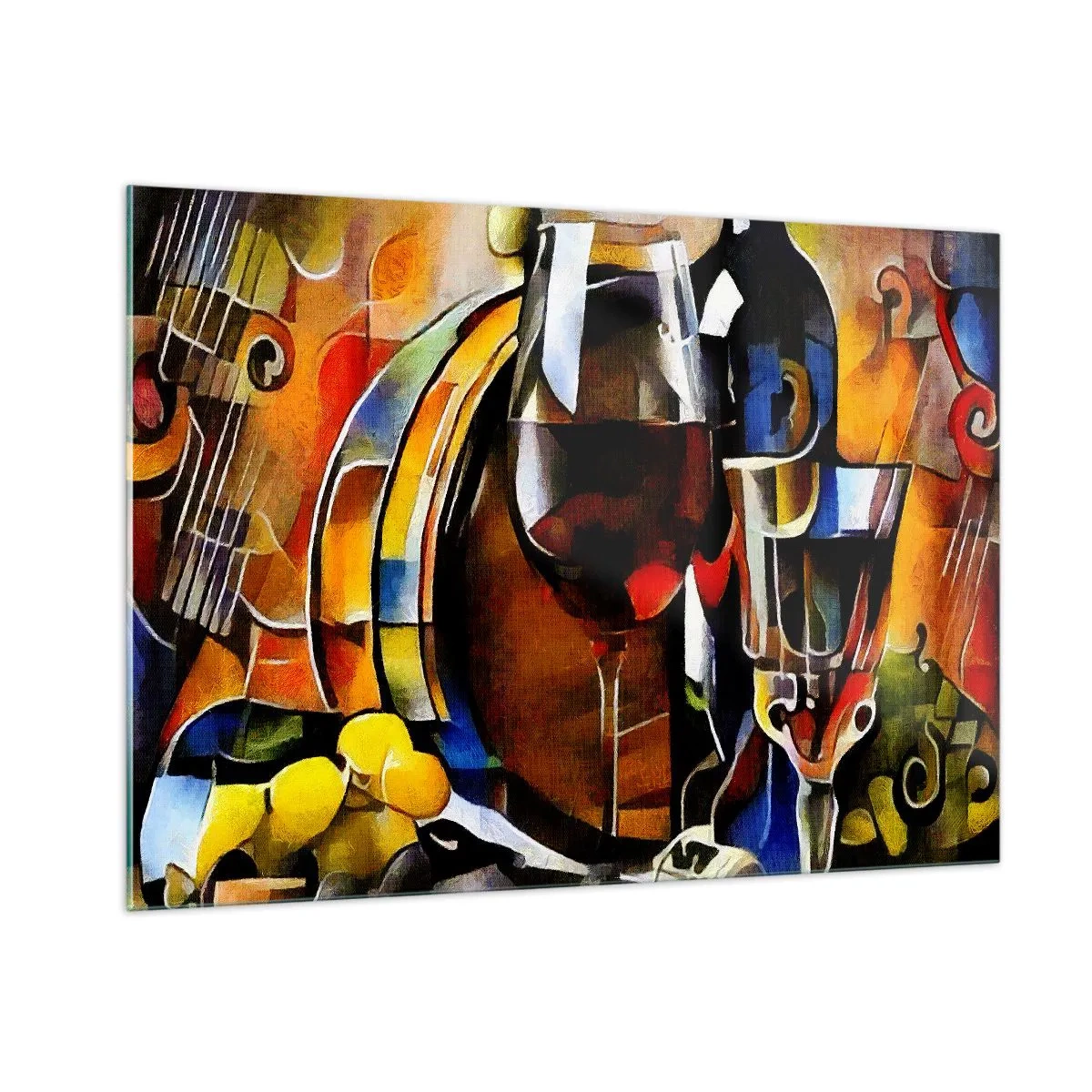 Schilderen op glas - En de wereld krijgt kleuren - 100x70 cm