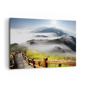 Schilderen op canvas - Geweven van schittering en mist - 120x80 cm