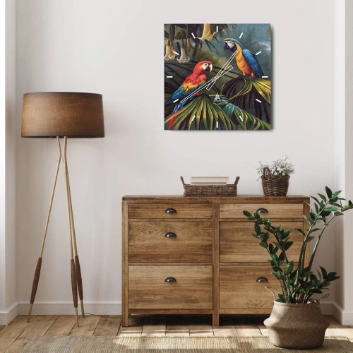 Wandklok - Klok - Romantiek in de tropen - 40x40 cm