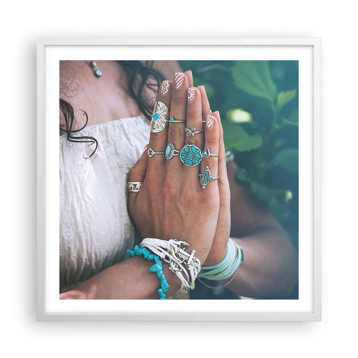 Poster in een witte lijst - Welkom in het centrum van het zijn - 60x60 cm