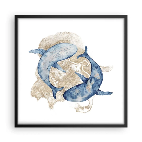 Poster in een zwarte lijst - Vriendschap of liefde? - 50x50 cm