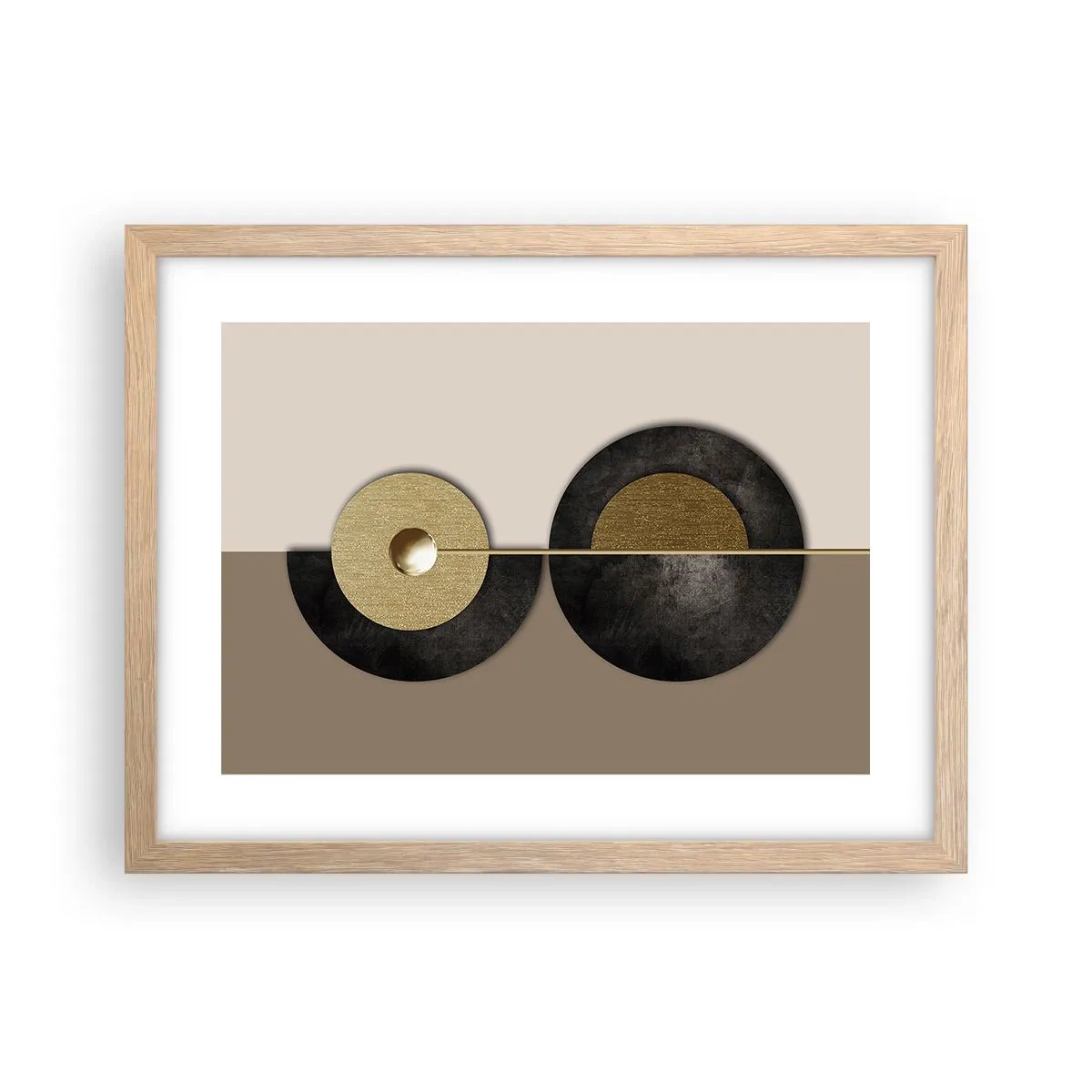 Een poster in een licht eiken lijst - Variaties rond de cirkel - 40x30 cm