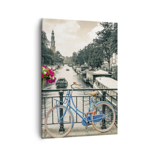 Schilderen op canvas - De kleuren van de Amsterdamse straat - 50x70 cm