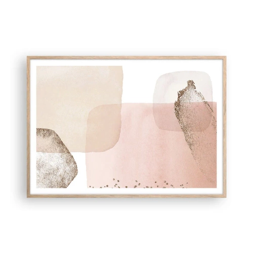 Een poster in een licht eiken lijst - Een blik door kleur - 100x70 cm