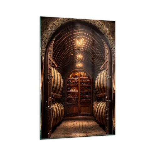 Schilderen op glas - Sfeervolle kelder - 80x120 cm