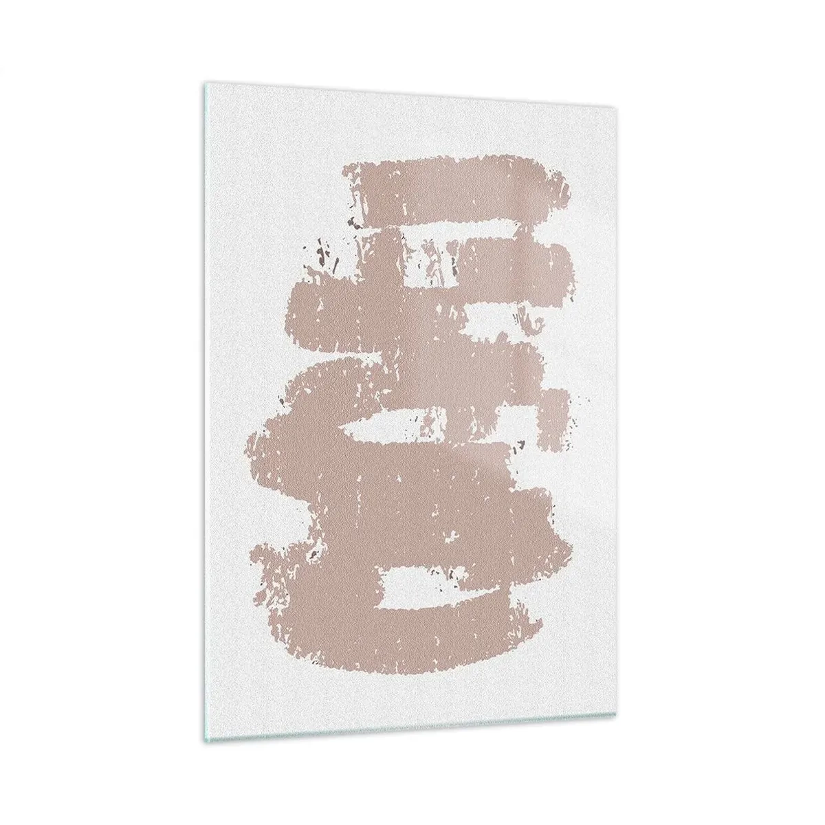 Schilderen op glas - Abstractie in zachtroze - 50x70 cm