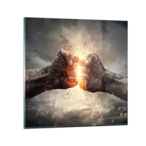 Schilderen op glas - Sta op voor een gevecht - 30x30 cm