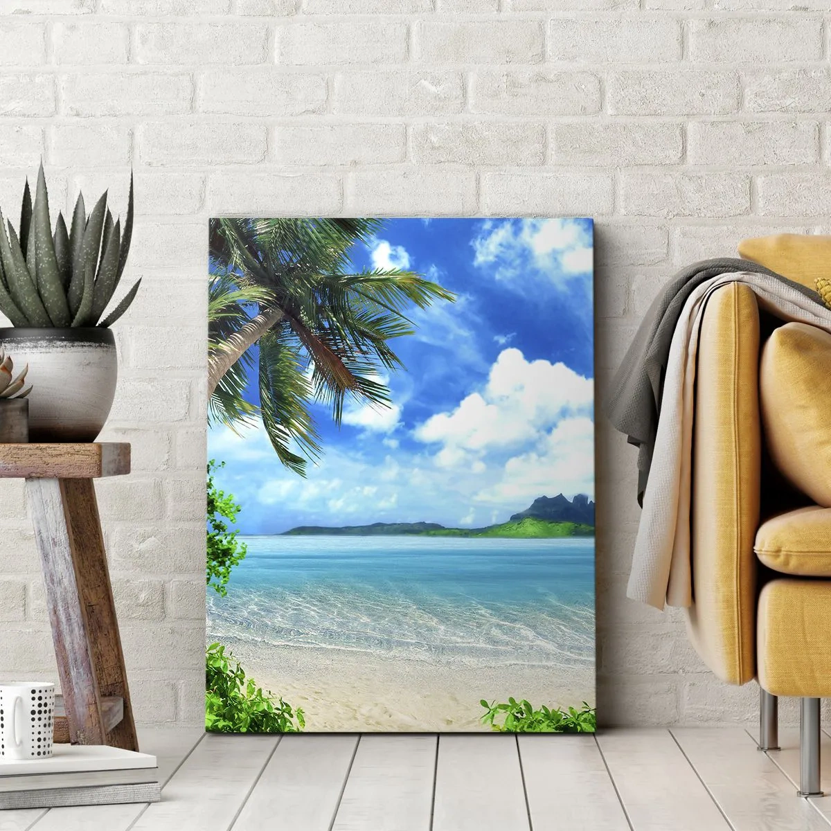Schilderen op canvas - Het azuur van de tropen - 50x70 cm
