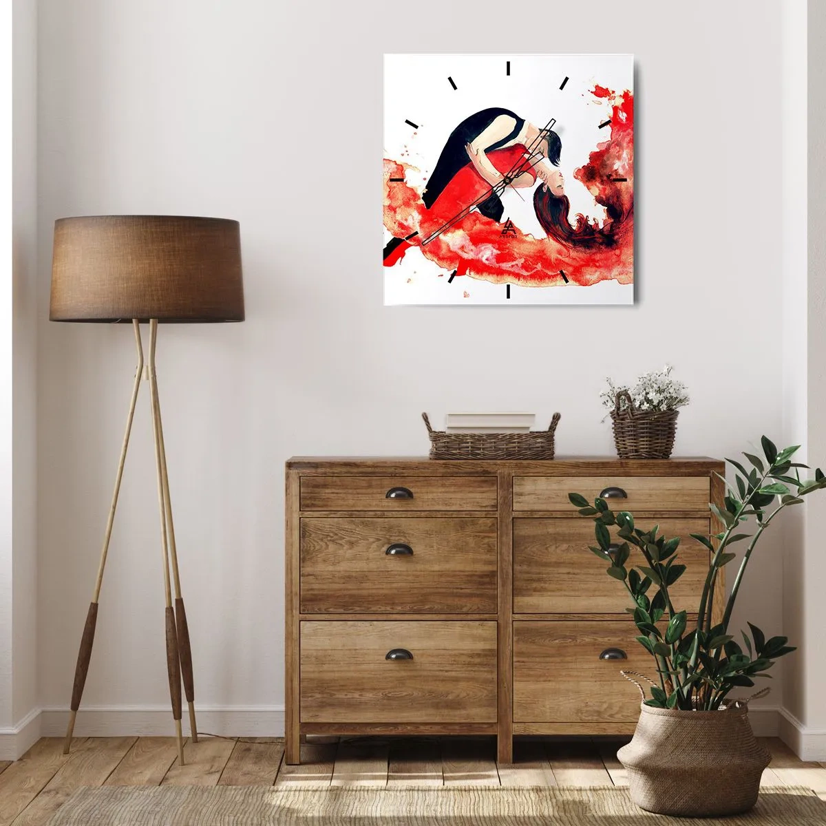 Wandklok - Klok - Tango - een sensuele golf - 30x30 cm