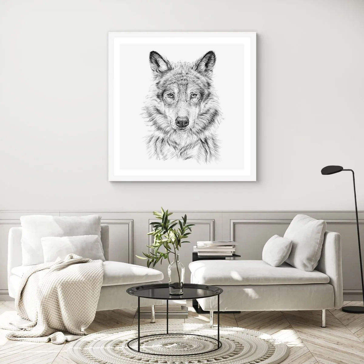 Poster in een witte lijst - Een geboren leider - 60x60 cm