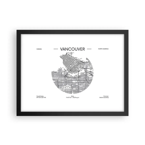Poster in een zwarte lijst - Anatomie van Vancouver - 40x30 cm