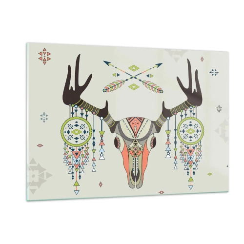 Schilderen op glas - Trofee van Indiase jager - 120x80 cm