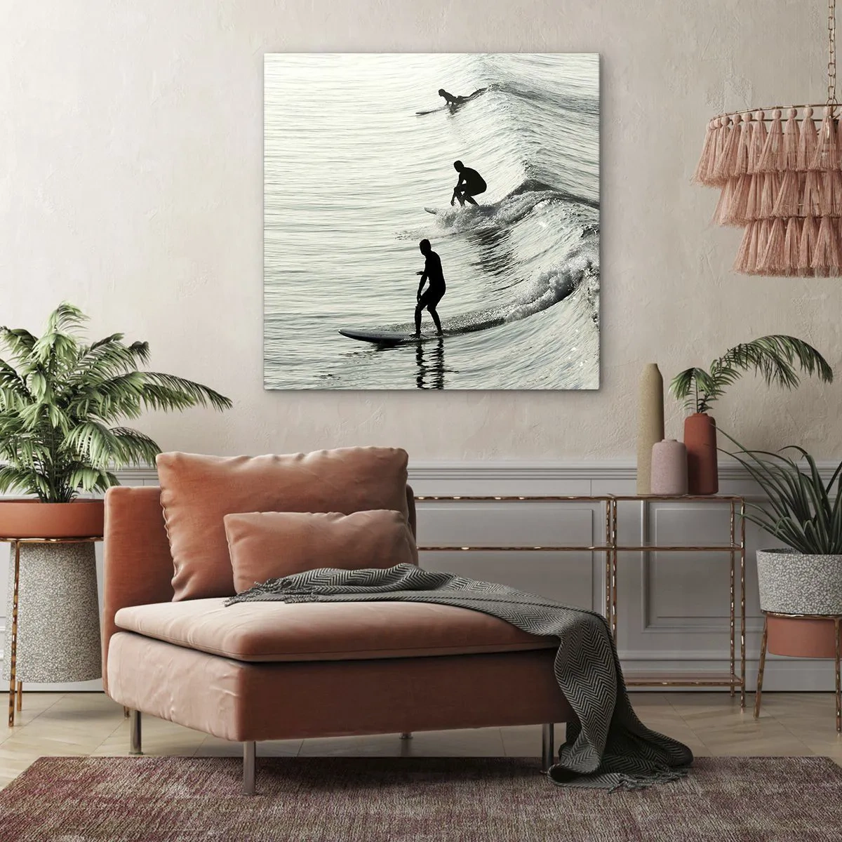 Schilderen op canvas - Om de golf te ontmoeten - 60x60 cm