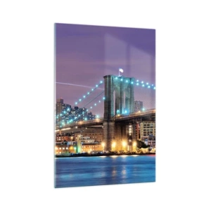 Schilderen op glas - Al vele jaren de Brooklyn Bridge - 70x100 cm