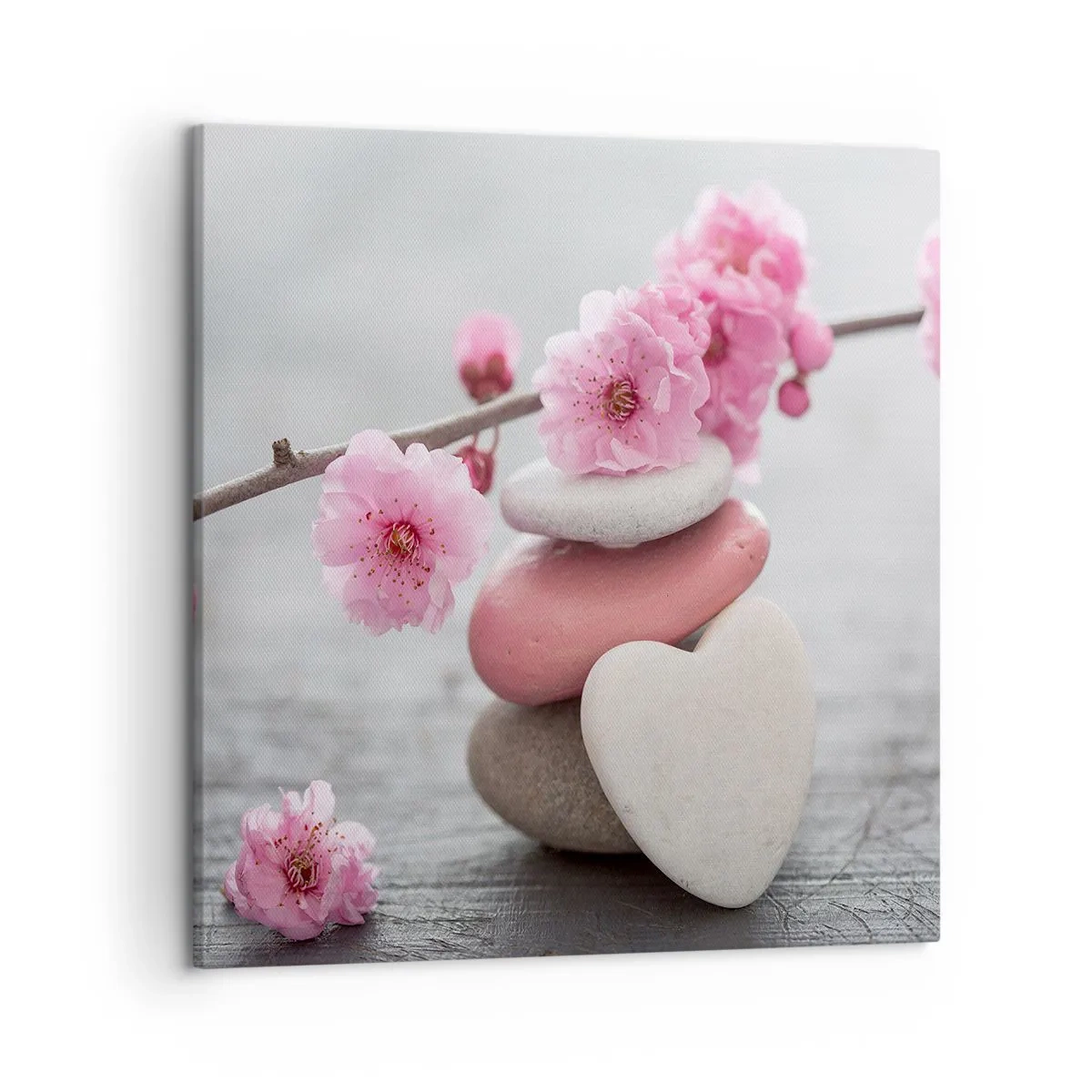 Schilderen op canvas - Gelukzaligheid met een kersenbloesem - 50x50 cm