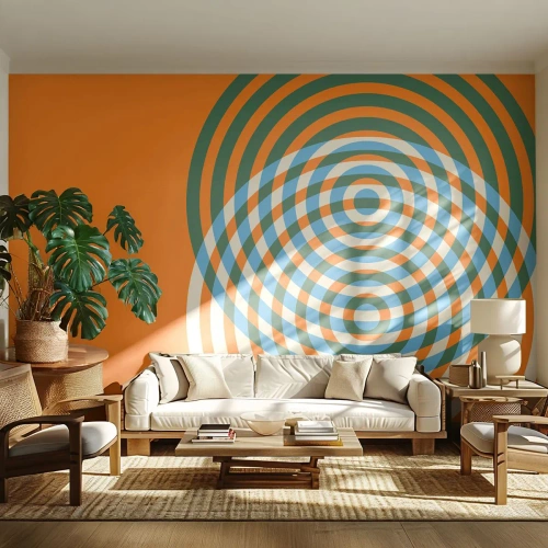 Zelfklevend Fotobehang Deluxe Sticker - Abstracte circulaire variatie - Abstractie, Deel, Districten - 350x256 cm